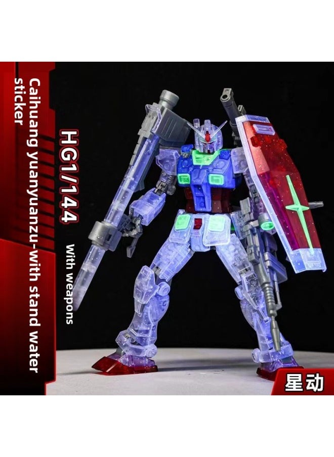 Gundam Model Color Transparent Yuan Set Delivery Bracket Water Sticker Gundam Assembled Figure Toys Wholesale-Color:Yuan Set Color Transparent Model (delivery Bracket And Water Sticker)  - Image 1
