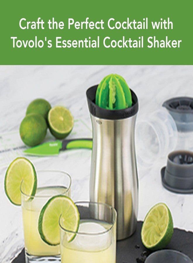 Tovolo Cocktail Shaker Stainless Steel (24 oz.) - Built-In Citrus Reamer, Strainer, & Jigger / Gadget for Bar Cart, Bartending, Home Bar, Mixology, Kitchen, & Gifting - Image 2