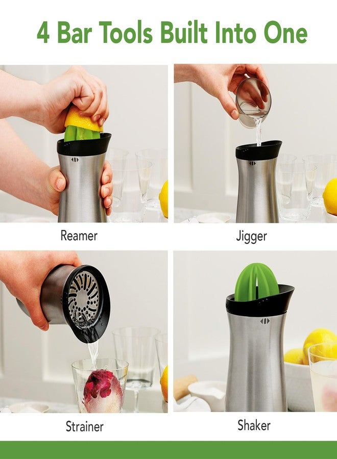 Tovolo Cocktail Shaker Stainless Steel (24 oz.) - Built-In Citrus Reamer, Strainer, & Jigger / Gadget for Bar Cart, Bartending, Home Bar, Mixology, Kitchen, & Gifting - Image 4