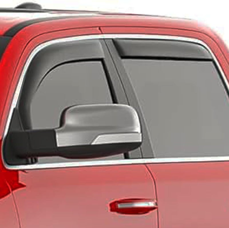 Darodcar Sun Shade Rain Guard Vent Visors Side Window Deflectors for 2009-2018 Dodge Ram 1500 Crew Cab - 4Pcs Tape-On Style - Image 1