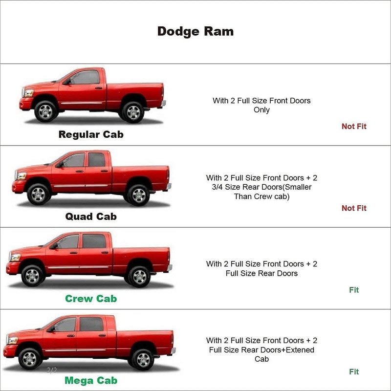 Darodcar Sun Shade Rain Guard Vent Visors Side Window Deflectors for 2009-2018 Dodge Ram 1500 Crew Cab - 4Pcs Tape-On Style - Image 2