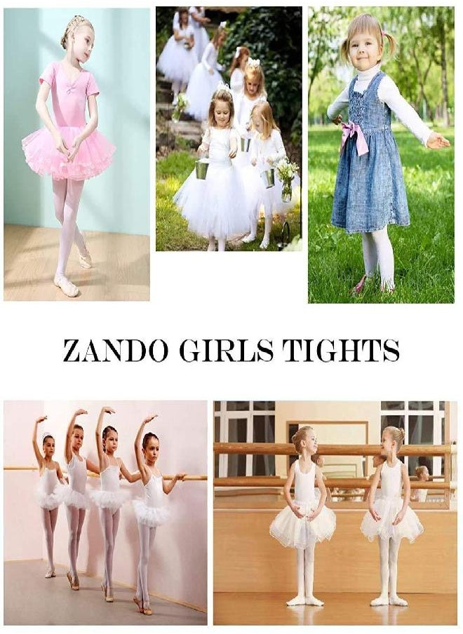 Zando Zando Girls Stretchy Dance Tights Comfort Cotton Colorful Leggings Pants Elastic Ballet Footed Tight for Girl Nude X-Large  - Image 2