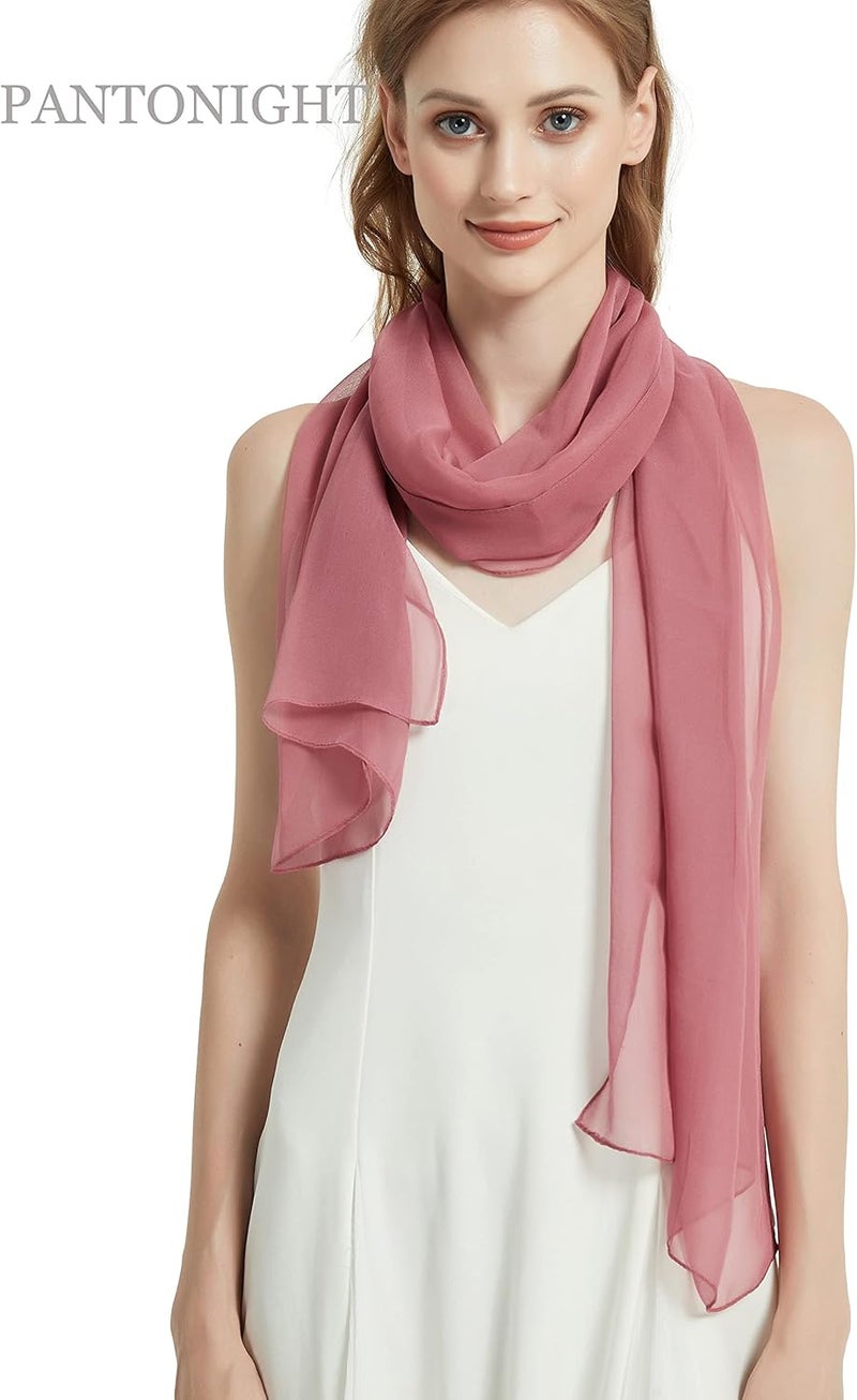 PANTONIGHT Long Chiffon Sheer Scarf For womens - Image 1