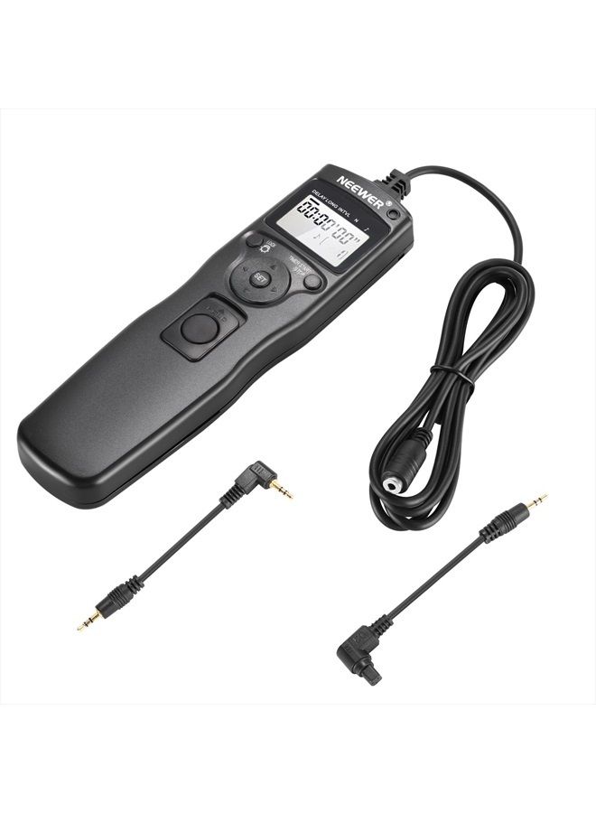 Neewer Shutter Release Timer Remote Control Cord Compatible with Canon EOS 550D/Rebel T2i, 450D/Xsi, 400D/Xti, 350D/XT, 300D 60D 600D 500D 1100D 1000D 10D 20D 30D 40D 50D  - Image 1