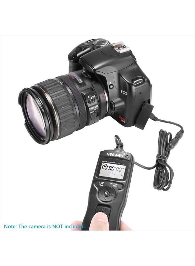 Neewer Shutter Release Timer Remote Control Cord Compatible with Canon EOS 550D/Rebel T2i, 450D/Xsi, 400D/Xti, 350D/XT, 300D 60D 600D 500D 1100D 1000D 10D 20D 30D 40D 50D  - Image 2