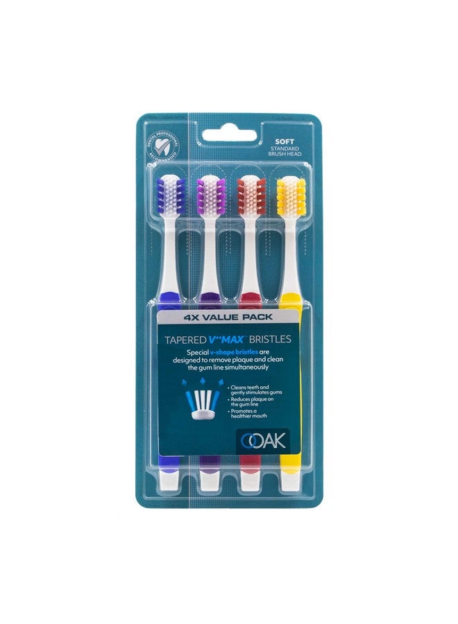 Ooak Toothbrush, Tapered V++Max Soft Bristles, 4 Pack - Image 1
