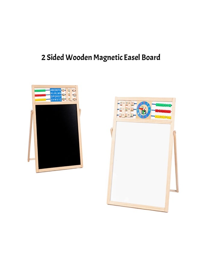 Factory Price Double-Sided Magnetic Wooden Easel Board for Kids with Accessories - 52.7cm x 39cm x 27.5cm - Image 4