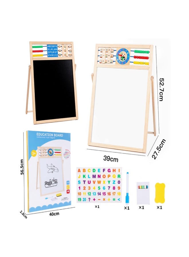 Factory Price Double-Sided Magnetic Wooden Easel Board for Kids with Accessories - 52.7cm x 39cm x 27.5cm - Image 5