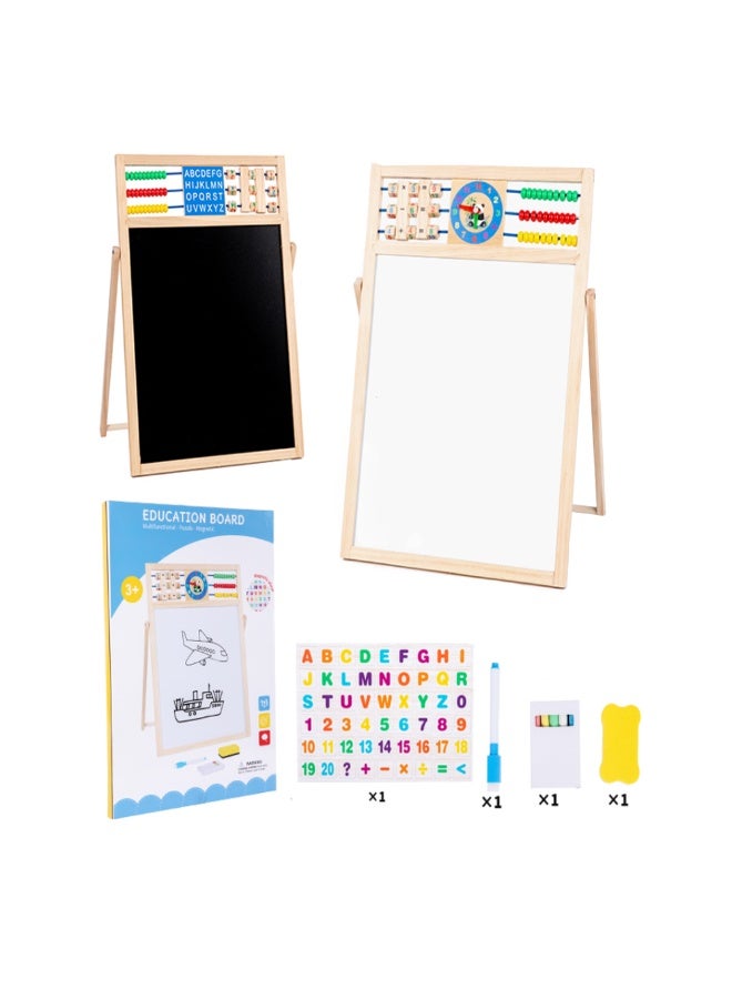 Factory Price Double-Sided Magnetic Wooden Easel Board for Kids with Accessories - 52.7cm x 39cm x 27.5cm - Image 1