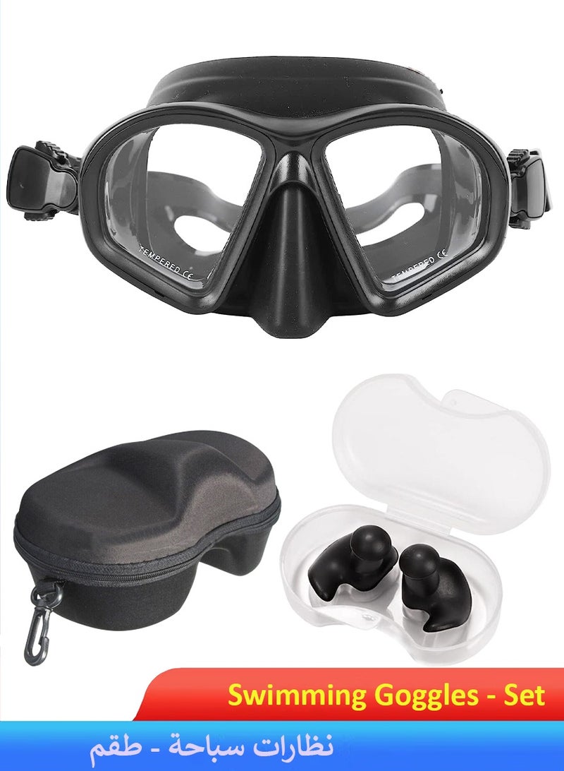 QUTOOB Professional Swimming Goggles Mask with Nose Cover & Earplugs – Anti-Fog UV Protection Wide HD Lens Swimming & Diving Mask for Snorkeling, Scuba & Pool Swimming - Image 1