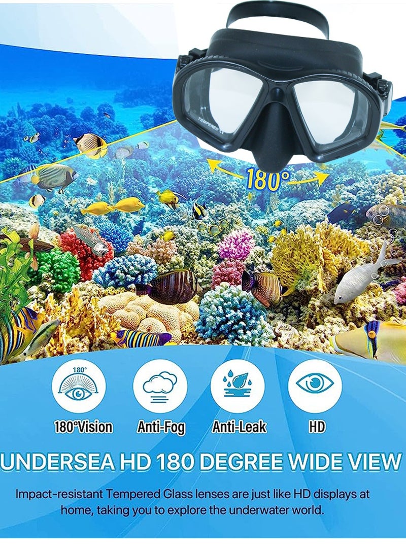 QUTOOB Professional Swimming Goggles Mask with Nose Cover & Earplugs – Anti-Fog UV Protection Wide HD Lens Swimming & Diving Mask for Snorkeling, Scuba & Pool Swimming - Image 3