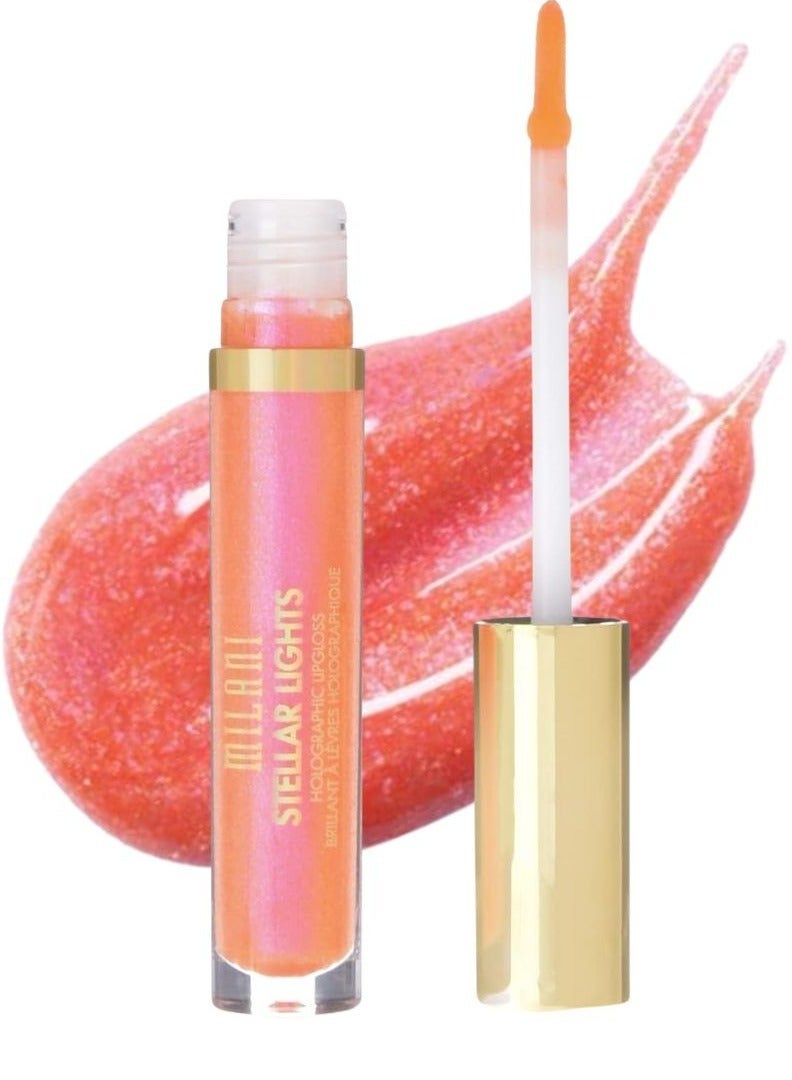 Milani Stellar Lights Holographic Lip Gloss #03 Luminous Peach – High-Shine, Multi-Dimensional Finish | Lightweight, Non-Sticky Formula | 6ml - Image 1