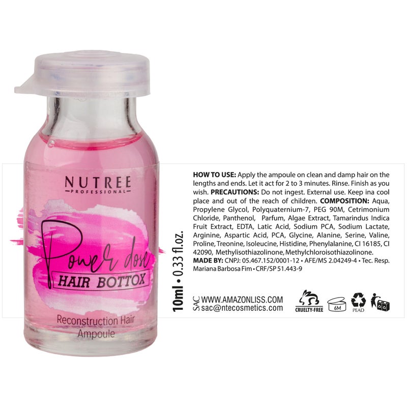 Nutree Professional Hair Bottox Power Dose Reconstruction Hair Ampoule 0.33 oz (Power Dose Hair Ampoule) - Image 2