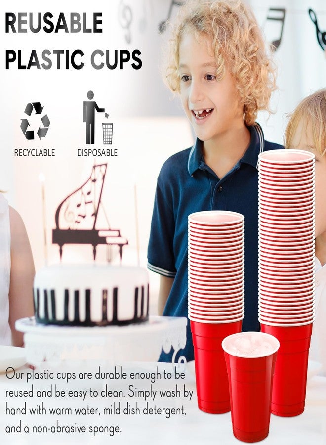 Zopeal 200 Count 18 Ounce Plastic Disposable Cups Beverage Drinking Heavy Duty Large Party Cold Drink Plastic Cups for Birthday Graduation Halloween Drinks Soda Punch Barbecues Picnics(Red) - Image 4