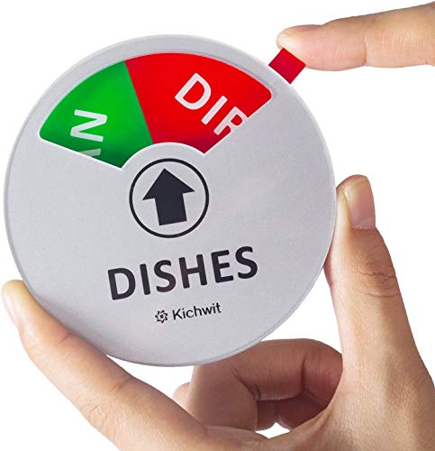 Kichwit Clean Dirty Dishwasher Magnet with The 3rd Option “Running”, Perfect for Quiet Dishwashers, Non-Scratch Strong Magnet Backing, Residue Free Adhesive Included, 3.5” Diameter, Silver - Image 3
