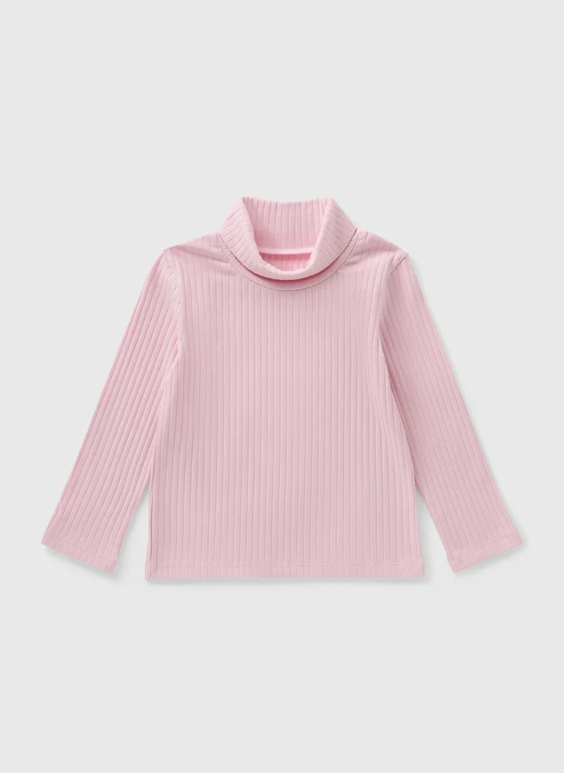 Matalan Girls Pink Ribbed Long Sleeve Top
