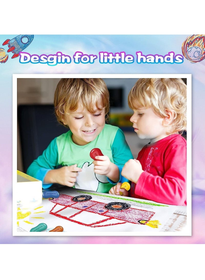 Excefore - Crayons for Toddlers 12 Colors, Non-Toxic Crayons, Washable Crayons, Easy to Hold Safe Toddler Crayons for Kids, Coloring Art Supplies - Image 1