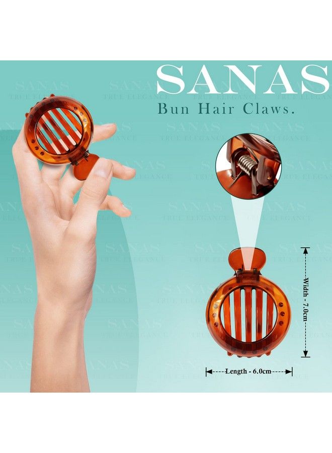 Sanas 3Pcs Round Alligator Bun Clip Hair Claw Clutcher Hair Clip Hair Tools And Accessories For Professional Juda Daily Use Acrylic Material For Women Girls 3Pcs - Image 3