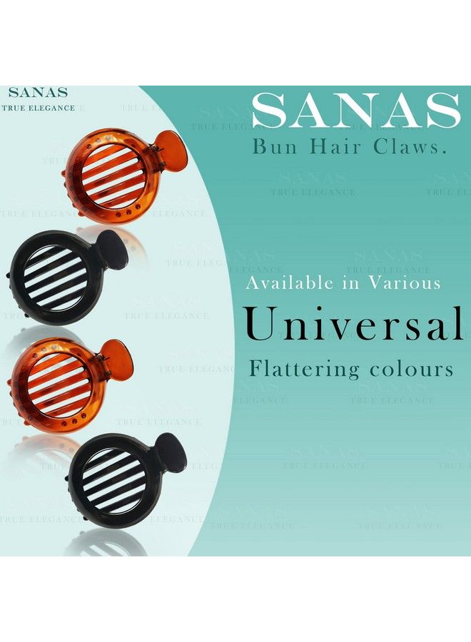 Sanas 3Pcs Round Alligator Bun Clip Hair Claw Clutcher Hair Clip Hair Tools And Accessories For Professional Juda Daily Use Acrylic Material For Women Girls 3Pcs - Image 5