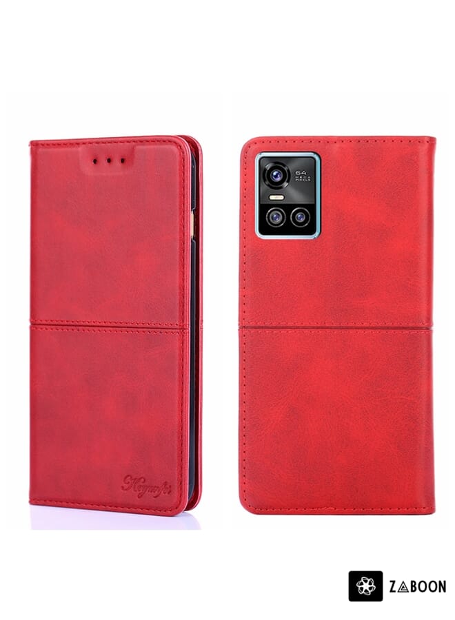 Zaboon Protective Case For OPPO Reno5 A Cow Texture Magnetic Horizontal Flip Leather - Image 1