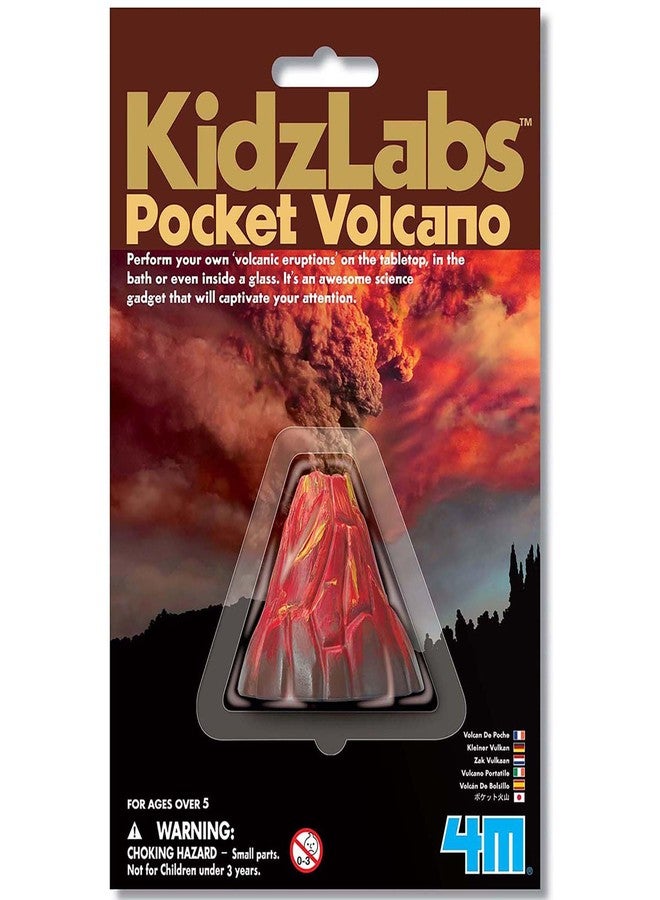 4M: KidzLabs: Pocket Volcano - Create Mini Tabletop Volcanic Eruptions, Baking Soda, Chemical Reactions Kit, STEM Science Activity Set, Kids Ages 5+ - Image 1