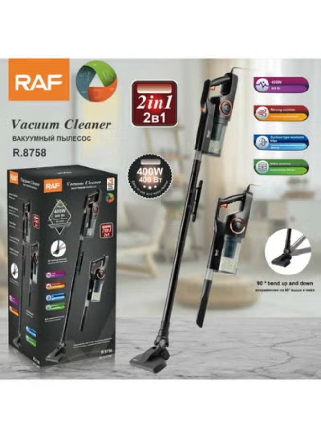 RAF High Quality 2-in-1 Electric Vacuum Cleaner – 400W Powerful Suction, Handheld & Upright Lightweight Vacuum for Hard Floors, Carpets, Sofas, Curtains & Home Cleaning - Image 1