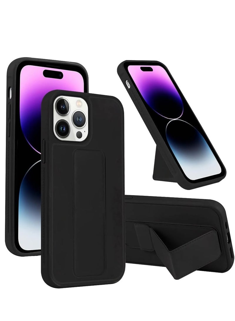 Case Cover Compatible with iPhone 15 plus Magnetic Car Mount Kickstand and holder, Premium Silicone Vertical and horizontal Hand Strap, and Grip with multi-stand - Image 1
