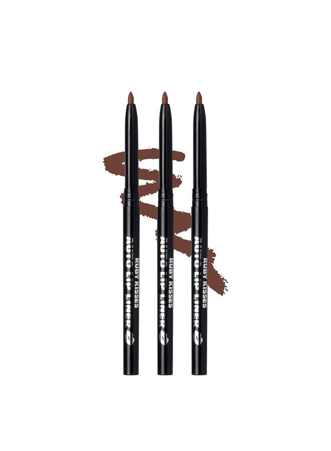 Ruby Kisses قلم تحديد الشفاه الأوتوماتيكي (بني 3 عبوات) - Image 1