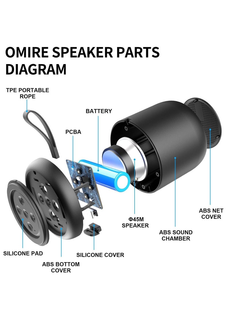 Portable Bluetooth Speakers,,Wireless Bluetooth Speakers with TWS Function,Bluetooth 5.3with Hands-Free Playback,Portable Design,Speaker for Travel,Outdoors
