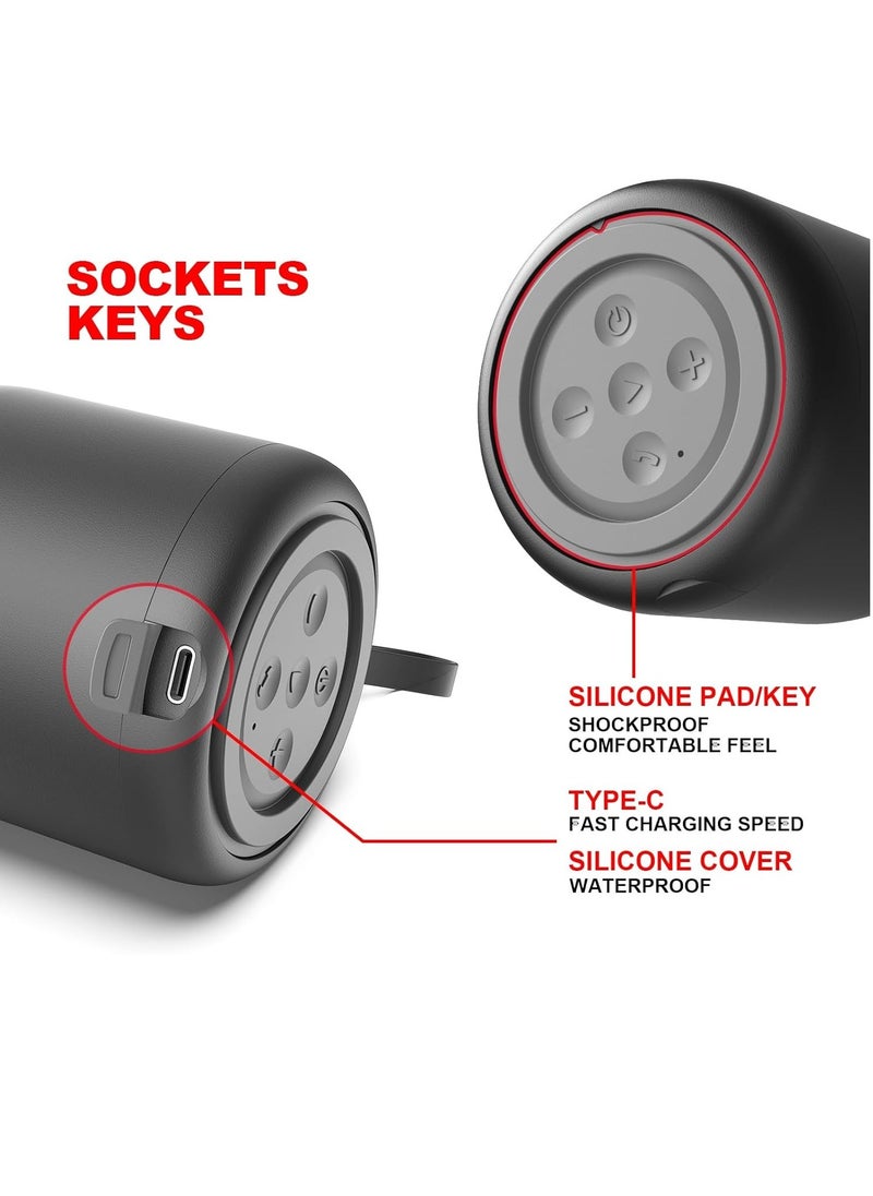 Portable Bluetooth Speakers,,Wireless Bluetooth Speakers with TWS Function,Bluetooth 5.3with Hands-Free Playback,Portable Design,Speaker for Travel,Outdoors
