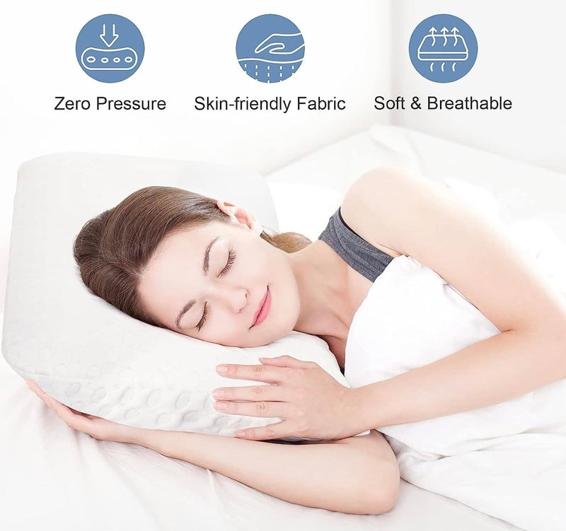 IDITRI EXPORT Cervical Contour Memory Foam Pillow for Sleeping,Orthopedic Pillow for Neck Pain, Support for Back,Side Sleepers, with Breathable Zip Cover (19X12X4INCH) (Queen Size Pillow) - Image 4