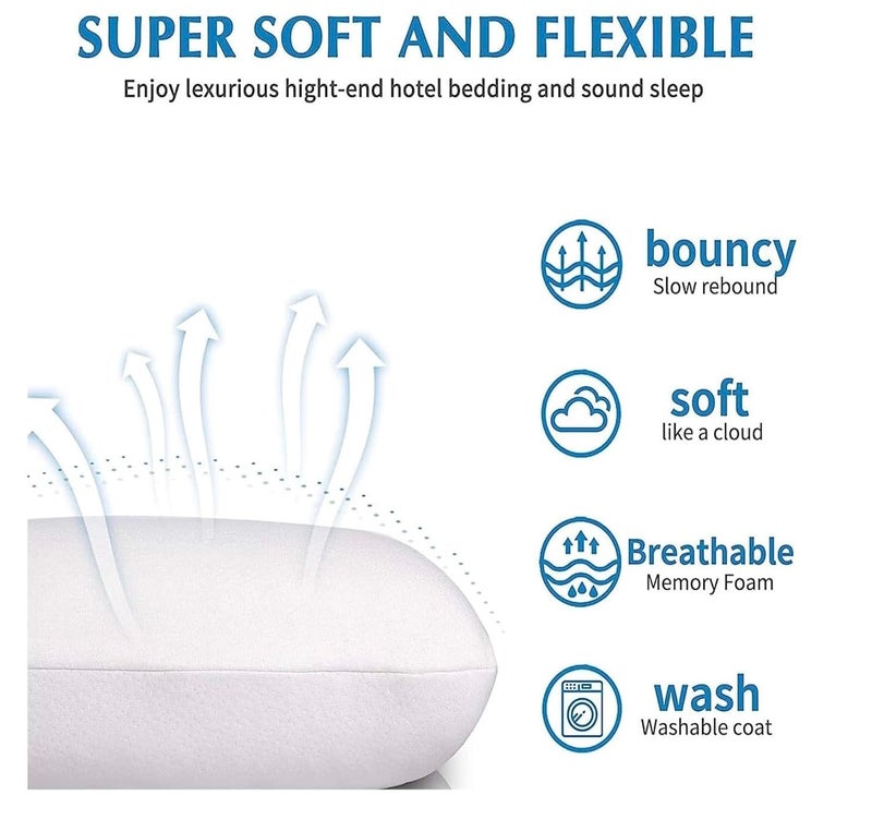 IDITRI EXPORT Cervical Contour Memory Foam Pillow for Sleeping,Orthopedic Pillow for Neck Pain, Support for Back,Side Sleepers, with Breathable Zip Cover (19X12X4INCH) (Queen Size Pillow) - Image 2
