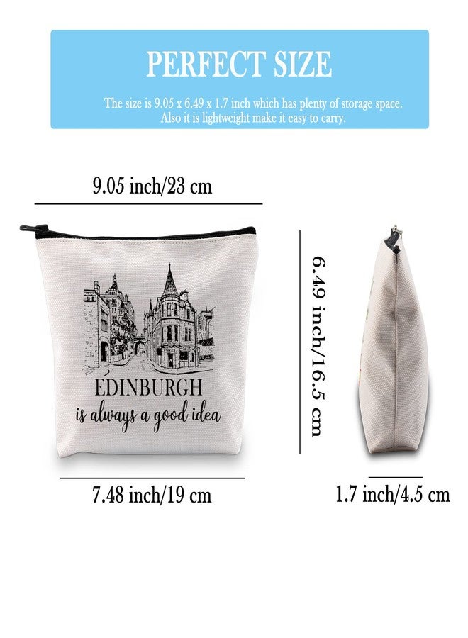 GJTIM Edinburgh Surprise Trip Gift Edinburgh Weekend Break Away Gift Scotland Trip Gift Edinburgh Scotland Souvenir Travel Zipper Makeup Bag (Good Idea Edinburgh Bag) - Image 2