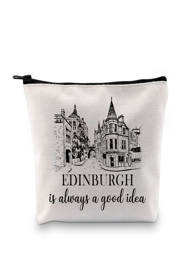 GJTIM Edinburgh Surprise Trip Gift Edinburgh Weekend Break Away Gift Scotland Trip Gift Edinburgh Scotland Souvenir Travel Zipper Makeup Bag (Good Idea Edinburgh Bag) - Image 1