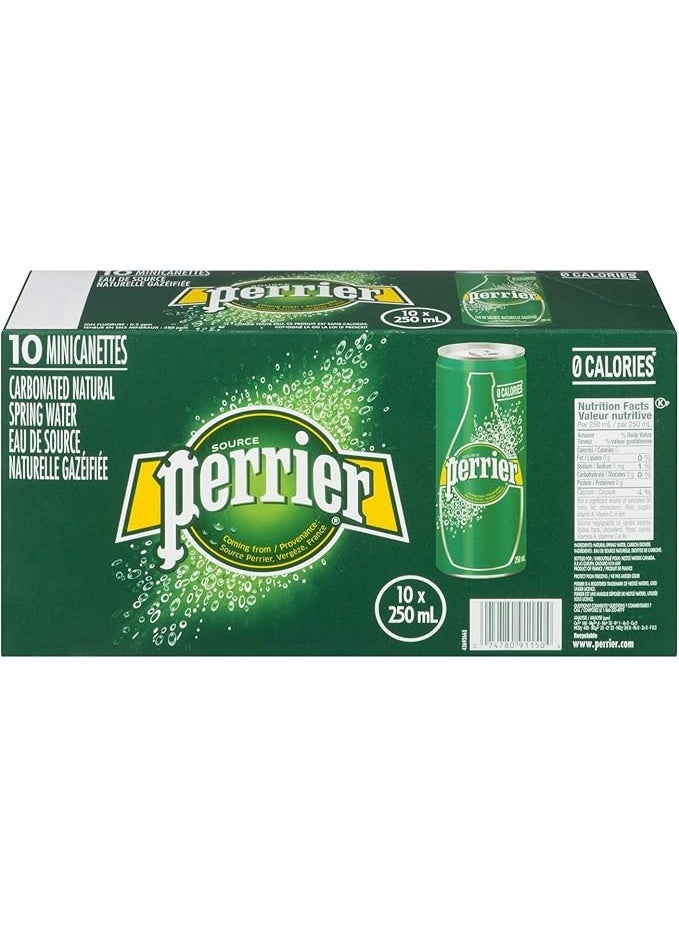 Perrier Natural Sparkling Mineral Water Slim Cans 10 × 250 ml - Image 2