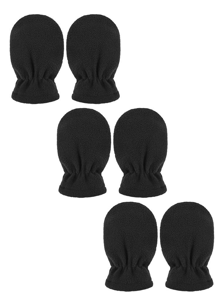 Oasisgalore 3 Pairs Baby and Toddler Winter Mittens Kids Fleece Warm Mittens for Baby Boy Girl - Image 1