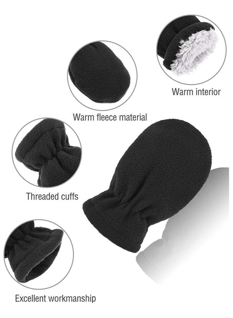 Oasisgalore 3 Pairs Baby and Toddler Winter Mittens Kids Fleece Warm Mittens for Baby Boy Girl - Image 3