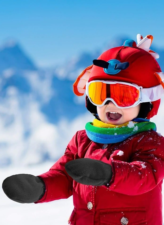 Oasisgalore 3 Pairs Baby and Toddler Winter Mittens Kids Fleece Warm Mittens for Baby Boy Girl - Image 5