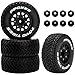 GLOBACT 12mm14mm Hex RC Wheels and Tires 110 RC Truck Tires for Arrma Senton Fury Slash Axial Losi Redcat Rc4wd Hex Detachable Replacement Black 4PCS - Image 2
