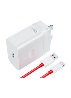 OnePlus One 100W Supervooc Charger for Oneplus 13 13R Nord 4 CE 4 Lite 8A Warp Charger Block Replacement with 8A Warp Charge Cable 1M USB Wall Plug UK Power Adapter for Oneplus 12 12R 11 10 Pro OPPO A78 A38 (White)  - Image 1