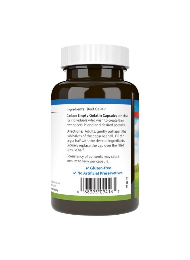 Carlson Empty Gelatin #1 Capsules, Easy to Separate & Fill, 200 Count (Pack of 1) - Image 3