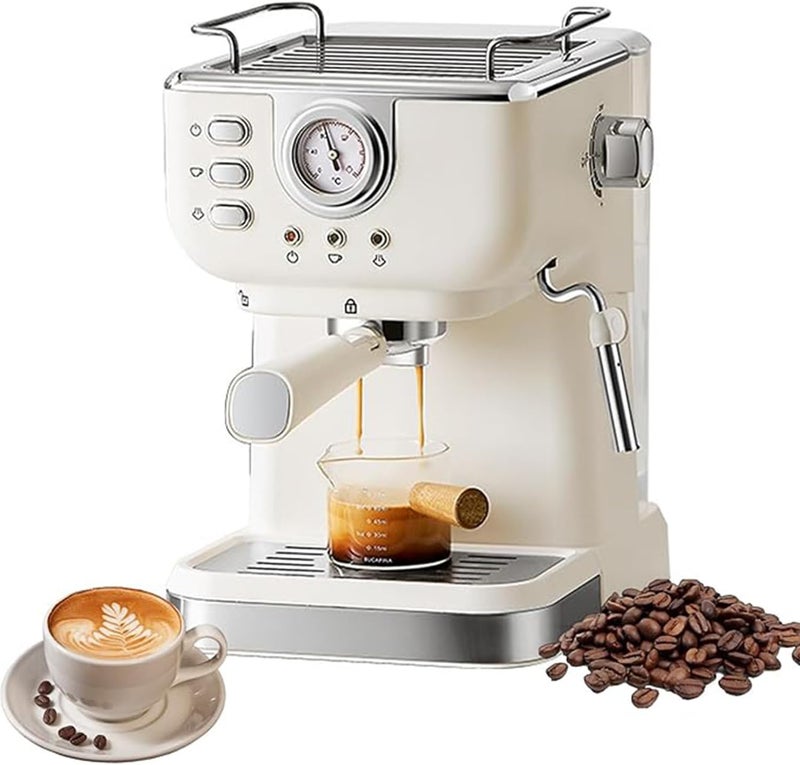 Makbeaty 1.5L Espresso Coffee Machine, 20 Bar Semi-Automatic Maker with Milk Frother | Italian Style for Latte Cappuccino Home Office - 1.5 20 - Image 1
