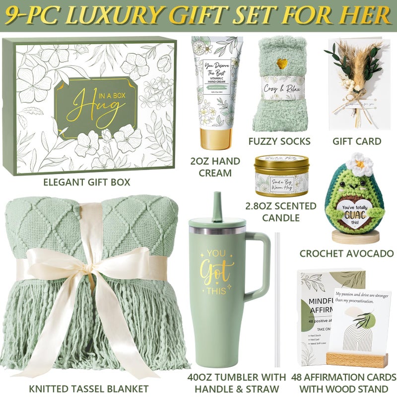 Qinline Get Well Soon Gifts for Women, Luxury Mothers Day Birthday Gift Basket, Surgery Recovery Care Package Cancer Self Care Gift Set, Relaxing Sympathy Inspirational Feel Better Spa Gift for Mom Her Friend - Image 2