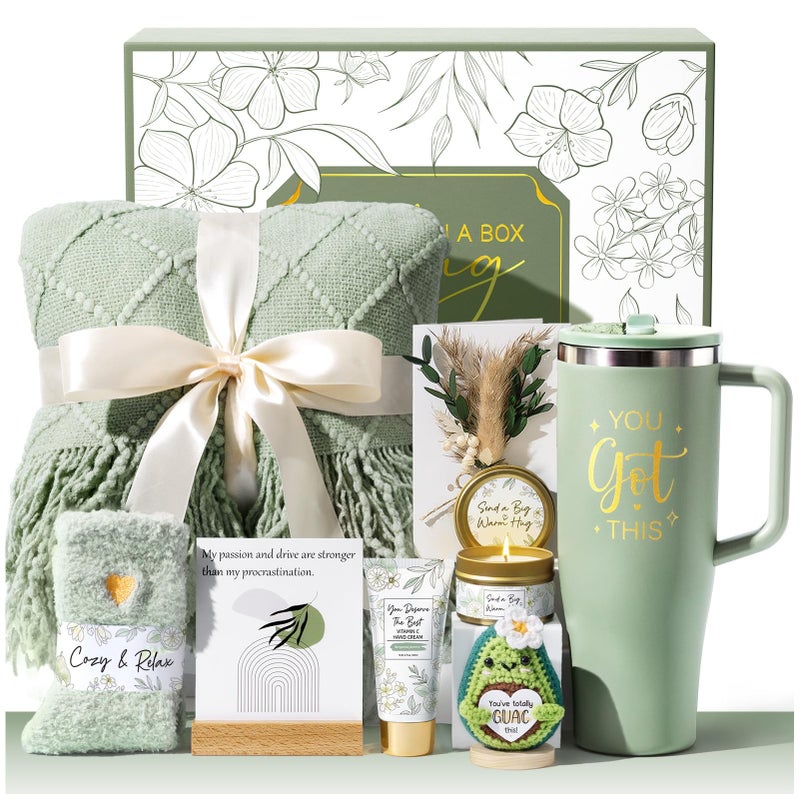 Qinline Get Well Soon Gifts for Women, Luxury Mothers Day Birthday Gift Basket, Surgery Recovery Care Package Cancer Self Care Gift Set, Relaxing Sympathy Inspirational Feel Better Spa Gift for Mom Her Friend - Image 1