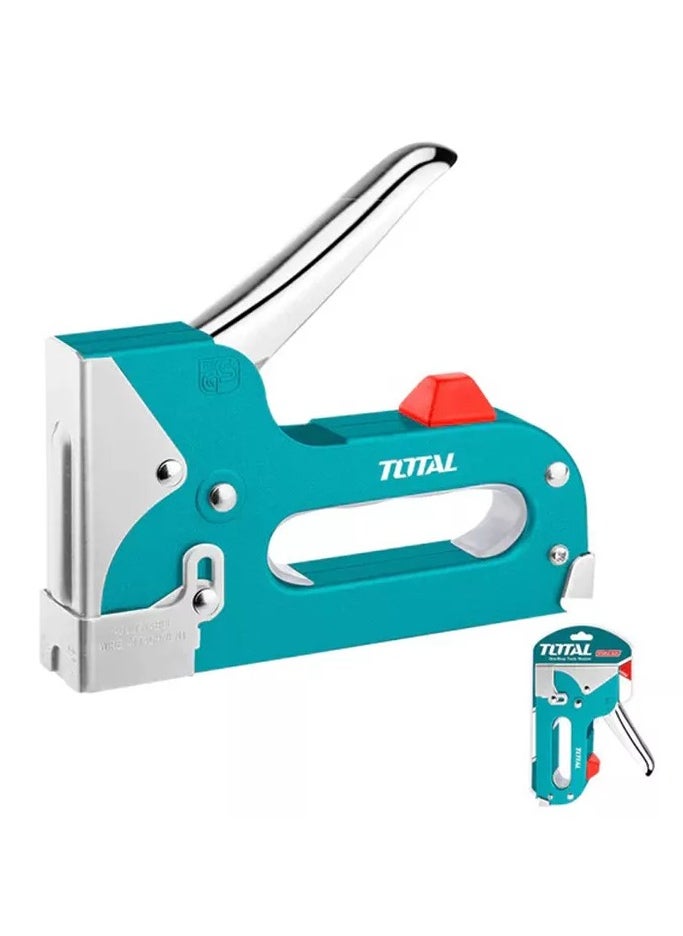 TOTAL - TOTAL Heavy Duty Staple Gun – 6-14mm Staples & 4-14mm Nails, 1.2mm Wire, 10.6mm/11.3mm Crown, 800g, Includes 1000 Nails – Perfect for Upholstery, Carpentry & DIY Projects – Double Blister Pack THT31142 - Image 1