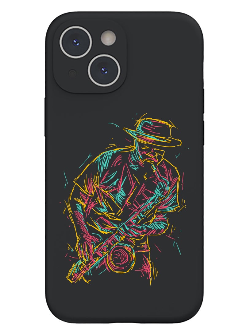 Theodor Protective Slim Fit Case Liquid Silicone Cover with Full Body Protection Anti-Scratch Shockproof Case For iPhone 13 Black  - Aloha hawaii Surf rider Black copy - Image 1