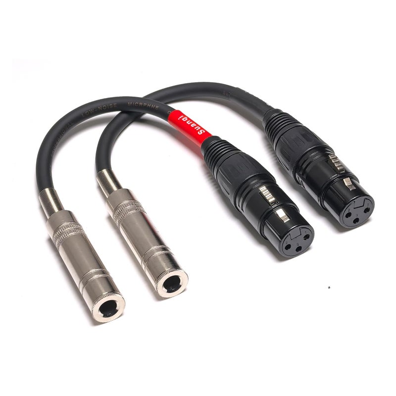 كابل محول من XLR أنثى إلى 1/4 بوصة TRS أنثى، بطول 6 بوصات، عبوة من 2 - Image 1