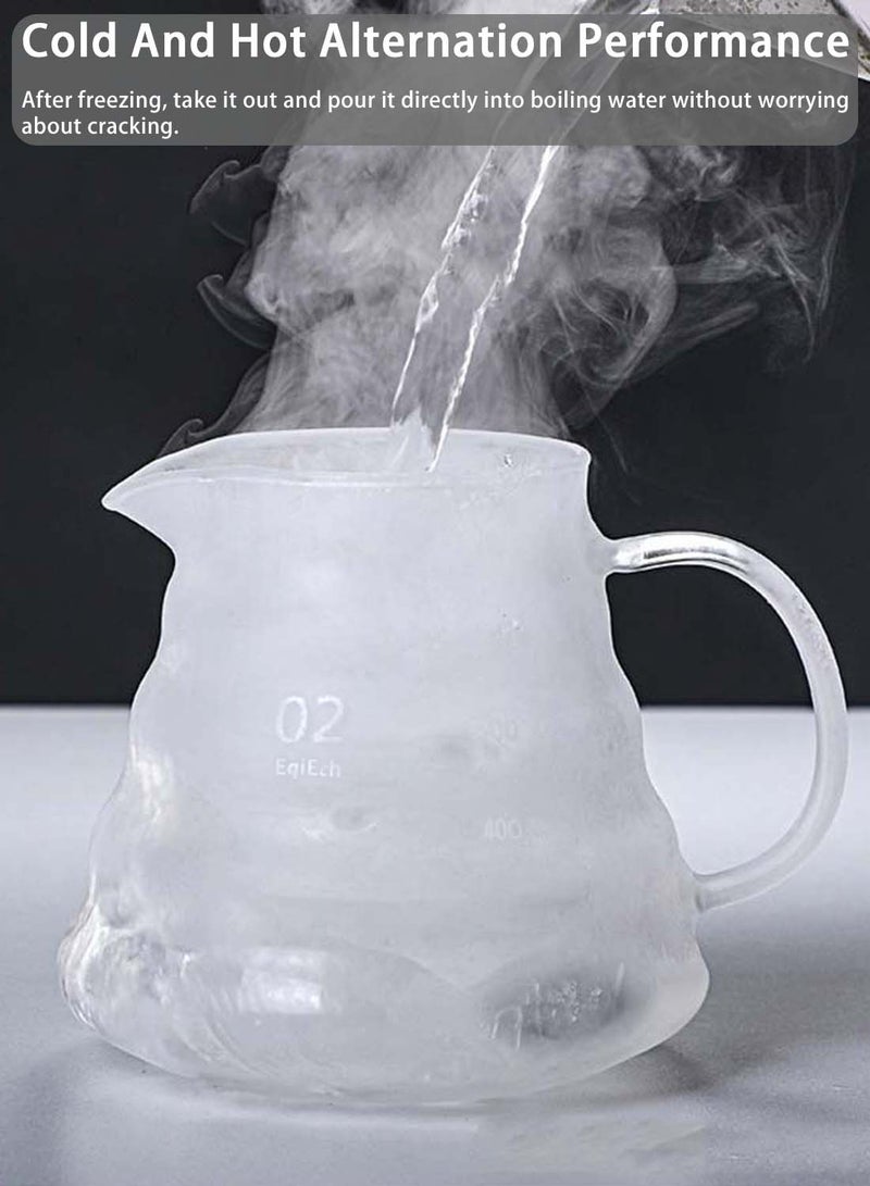 EqiEch V60 Coffee Server for Pour Over Coffee Maker,Heat-Resistant Glass Tea Coffee Pot,Clear Coffee Carafe 600ml - Image 4