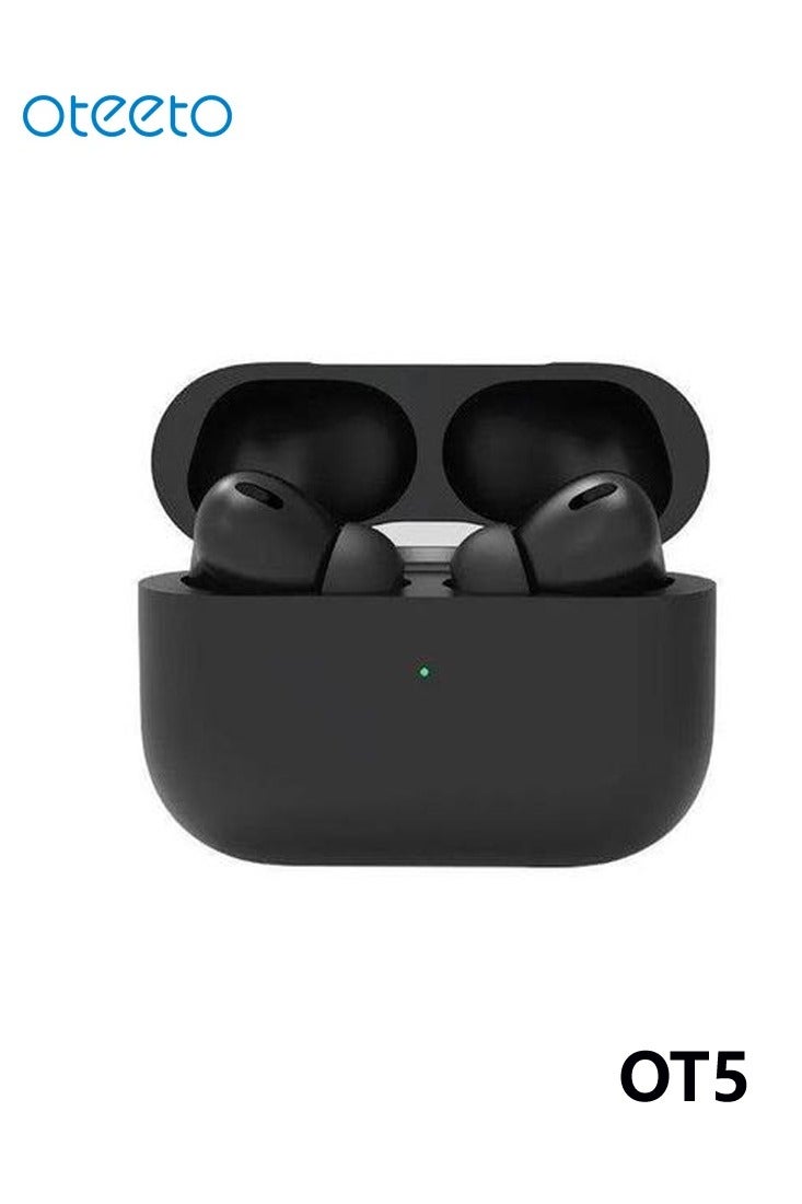 Oteeto OT5 Bluetooth Earbuds With Hifi Sound Quality Noice Cacellation and Multi Functional Touch Control Compatible with Mobiles and Tablets Black