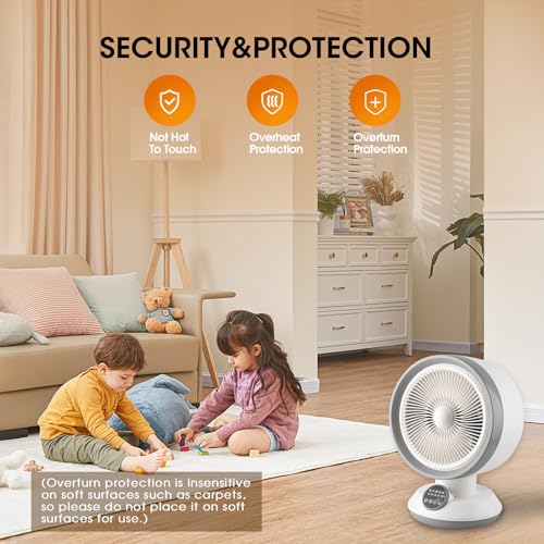 Trendgear 2 in 1 Heater Fan Combo, 1500W Portable Space Heater with Adjustable Thermostat, Electric Cooling Fan with Oscillating, Overheat & Tip-Over Protection, Ideal for Home & Office Use - Image 2